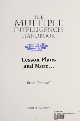 Cover of The Multiple Intelligences Handbook