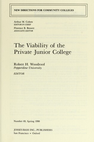 Cover of The Viability Private Junior College 69