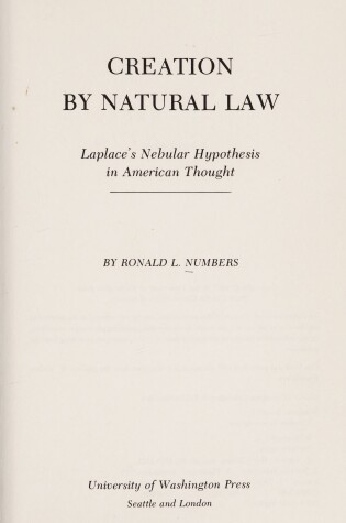 Cover of Creation by Natural Law