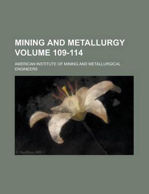 Book cover for Mining and Metallurgy Volume 109-114