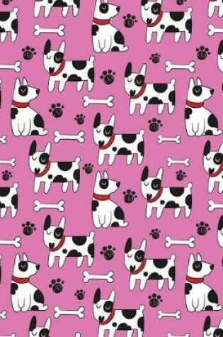 Cover of Journal Notebook Dogs and Bones Pattern On Pink