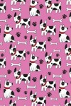 Book cover for Journal Notebook Dogs and Bones Pattern On Pink