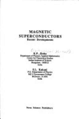 Cover of Magnetic Superconductors