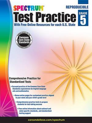 Book cover for Spectrum Test Practice, Grade 5