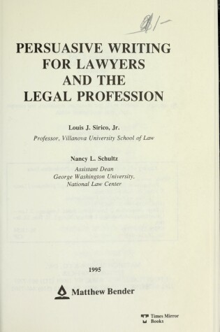 Cover of Persuasive Writing for Lawyers and the Legal Profession