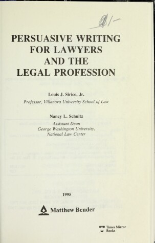 Book cover for Persuasive Writing for Lawyers and the Legal Profession