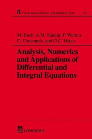 Cover of Analysis, Numerics and Applications of Differential and Integral Equations