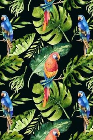 Cover of My Big Fat Journal Notebook For Bird Lovers Tropical Parrots Pattern 2