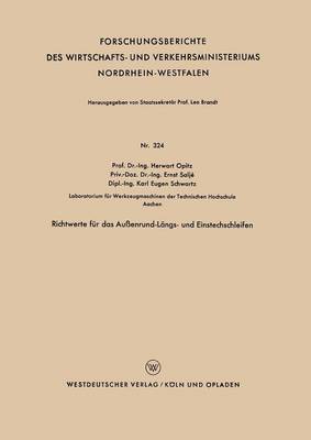 Cover of Richtwerte Fur Das Aussenrund-Langs- Und Einstechschleifen