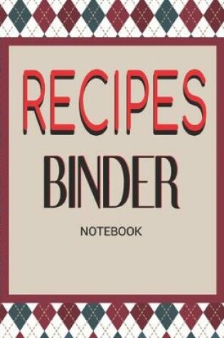 Cover of Recipes binder notebook