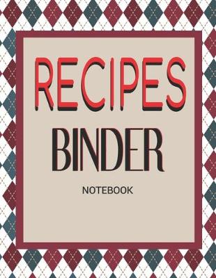 Book cover for Recipes binder notebook