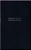 Cover of Memoir of the Life of Laurence Oliphant and of Alice Oliphant, His Wife