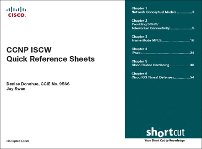 Book cover for CCNP ISCW Quick Reference Sheets, Digital Shortcut