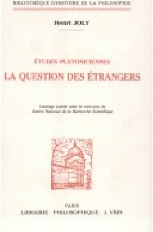 Cover of Etudes Platoniciennes