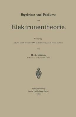 Book cover for Ergebnisse und Probleme der Elektronentheorie