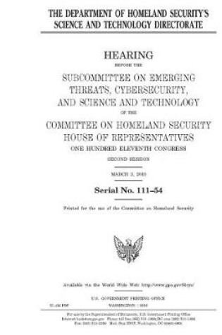 Cover of The Department of Homeland Security's Science and Technology Directorate