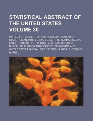 Book cover for Statistical Abstract of the United States Volume 30