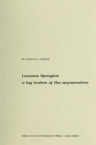 Cover of Lazarus Spengler