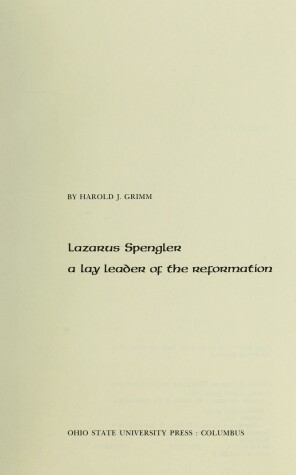 Book cover for Lazarus Spengler