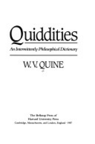 Cover of Quiddities