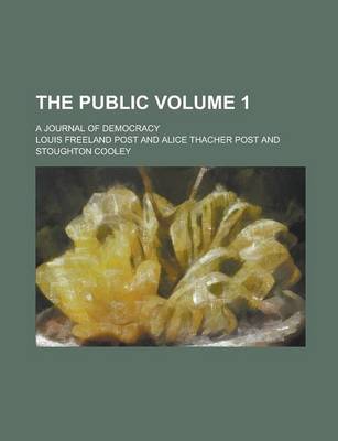 Book cover for The Public; A Journal of Democracy Volume 1