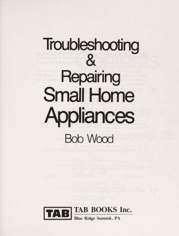 Book cover for Troubleshooting & Repairing Small Home Appliances