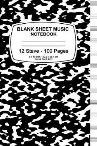 Cover of Blank Sheet Music Notebook - (Black Marble)