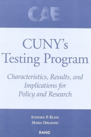 Cover of CUNY's Testing Program