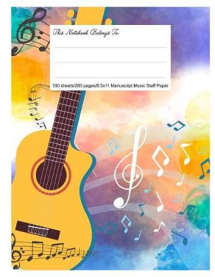 Book cover for Staff Paper Blank Manuscript Musical Notebook, 12 Staves, 8.5.X 11, Music Art