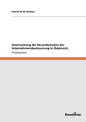 Book cover for Untersuchung der Besonderheiten der Unternehmensbesteuerung in �sterreich