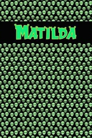 Cover of 120 Page Handwriting Practice Book with Green Alien Cover Matilda