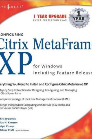 Cover of Configuring Citrix Metaframe XP for Windows