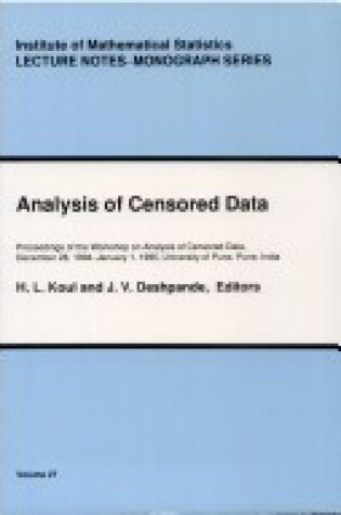 Cover of Analysis of Censored Data