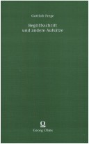 Book cover for Begriffsschrift Und Andere Aufsaetze