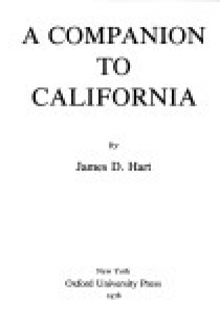 Cover of A Companion to California