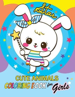 Book cover for Cute Animals Coloring Book for Girls