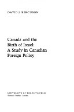 Cover of Canada and the Birth of Israel