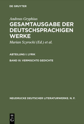 Book cover for Gesamtausgabe der deutschsprachigen Werke, Band III, Vermischte Gedichte