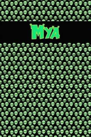 Cover of 120 Page Handwriting Practice Book with Green Alien Cover Mya