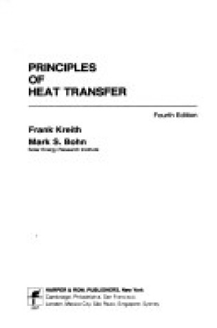 Cover of Principals of Heat Transfer