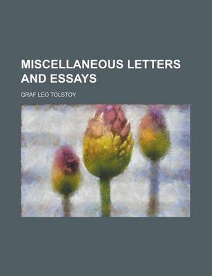 Book cover for Miscellaneous Letters and Essays