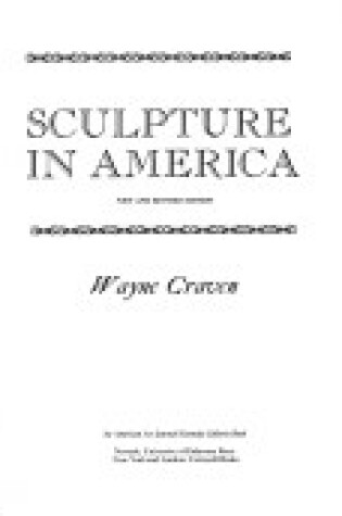 Cover of Sculpture in America