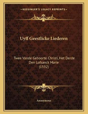 Book cover for Uyff Geestlicke Liederen