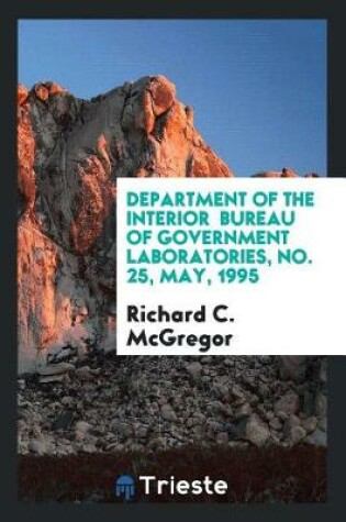 Cover of Department of the Interior Bureau of Government Laboratories, No. 25, May, 1995