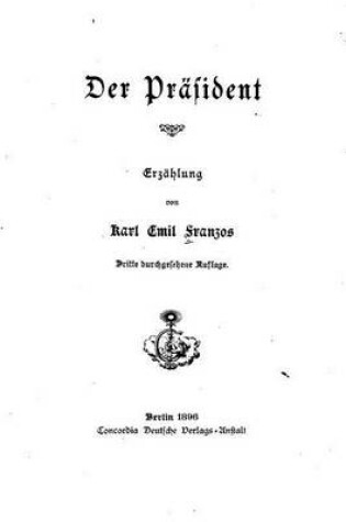 Cover of Der prasident, erzahlung