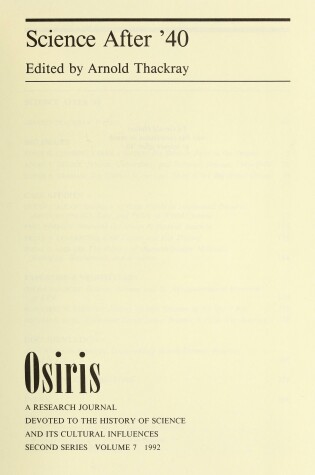 Cover of Science After '40