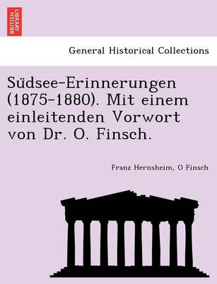 Book cover for Su Dsee-Erinnerungen (1875-1880). Mit Einem Einleitenden Vorwort Von Dr. O. Finsch.