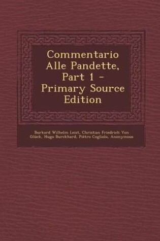 Cover of Commentario Alle Pandette, Part 1 - Primary Source Edition