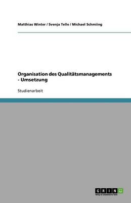 Book cover for Organisation des Qualitatsmanagements - Umsetzung
