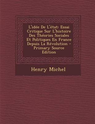 Book cover for L'Idee de l'Etat